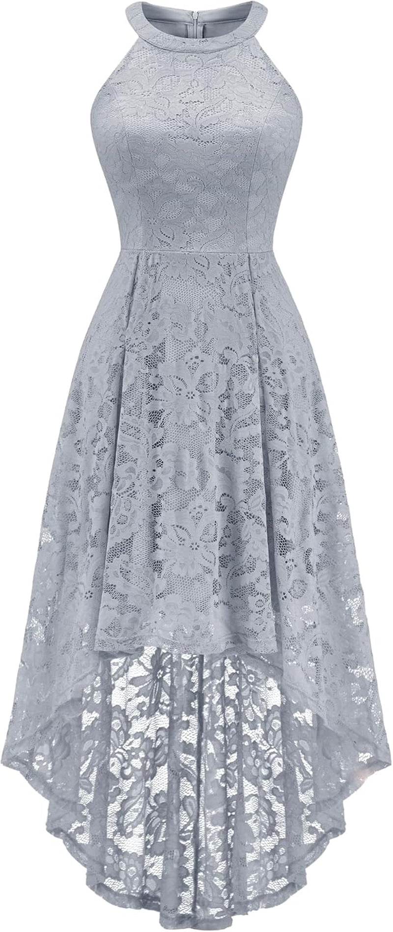 Women Halter Lace Wedding Guest Dress Hi-Lo Cocktail Party Bridesmaid Formal Dresses