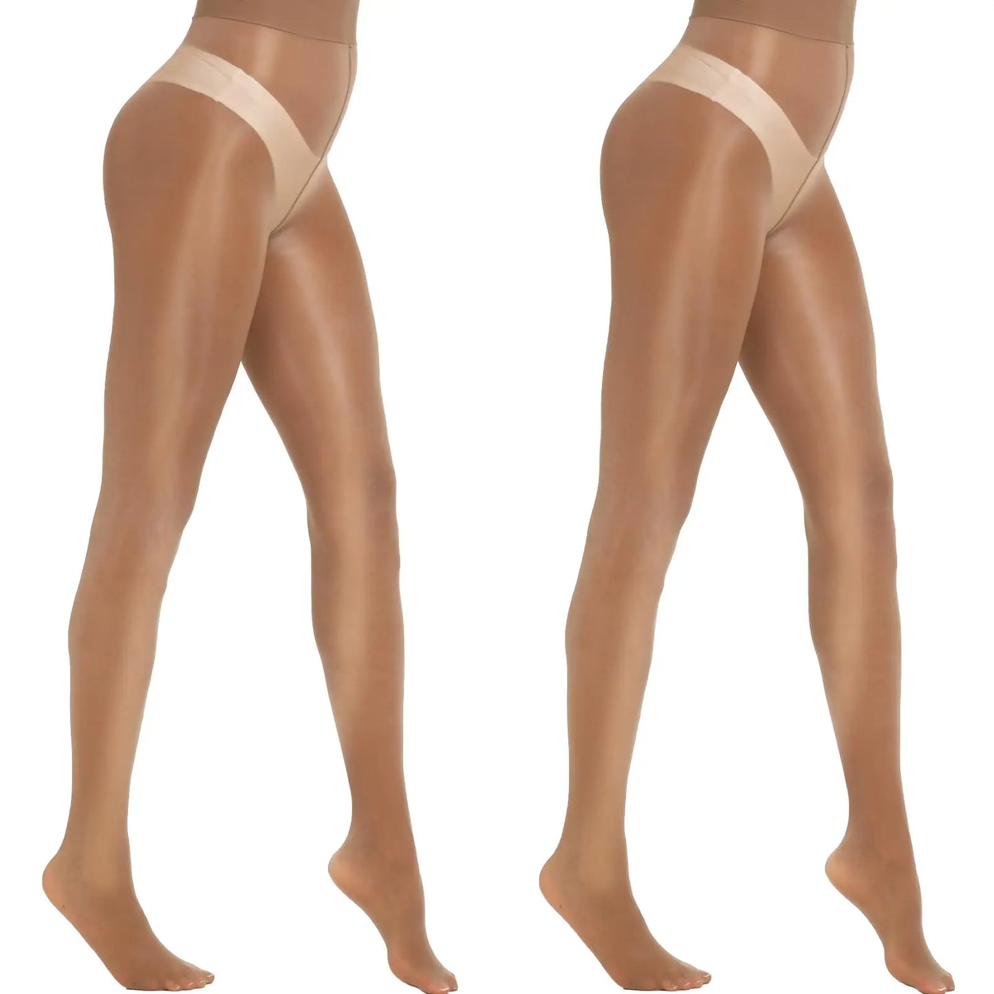MANZI Women'S Shiny Sheer Tights High Waist Silk Comfort Stockings Oil Shimmery Nylons Pantyhose Silky Spandex Elastic Dressy Legwear