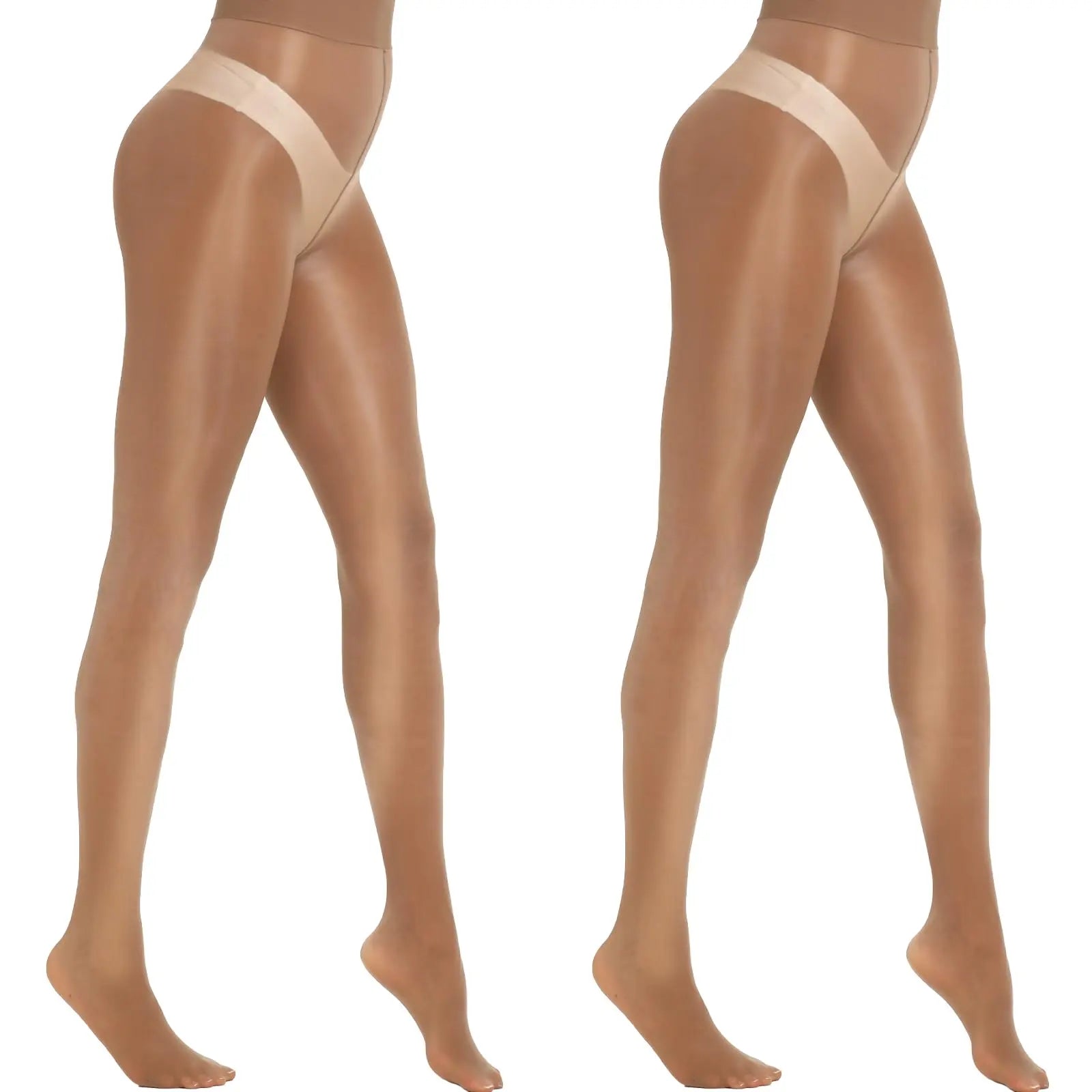 MANZI Women'S Shiny Sheer Tights High Waist Silk Comfort Stockings Oil Shimmery Nylons Pantyhose Silky Spandex Elastic Dressy Legwear