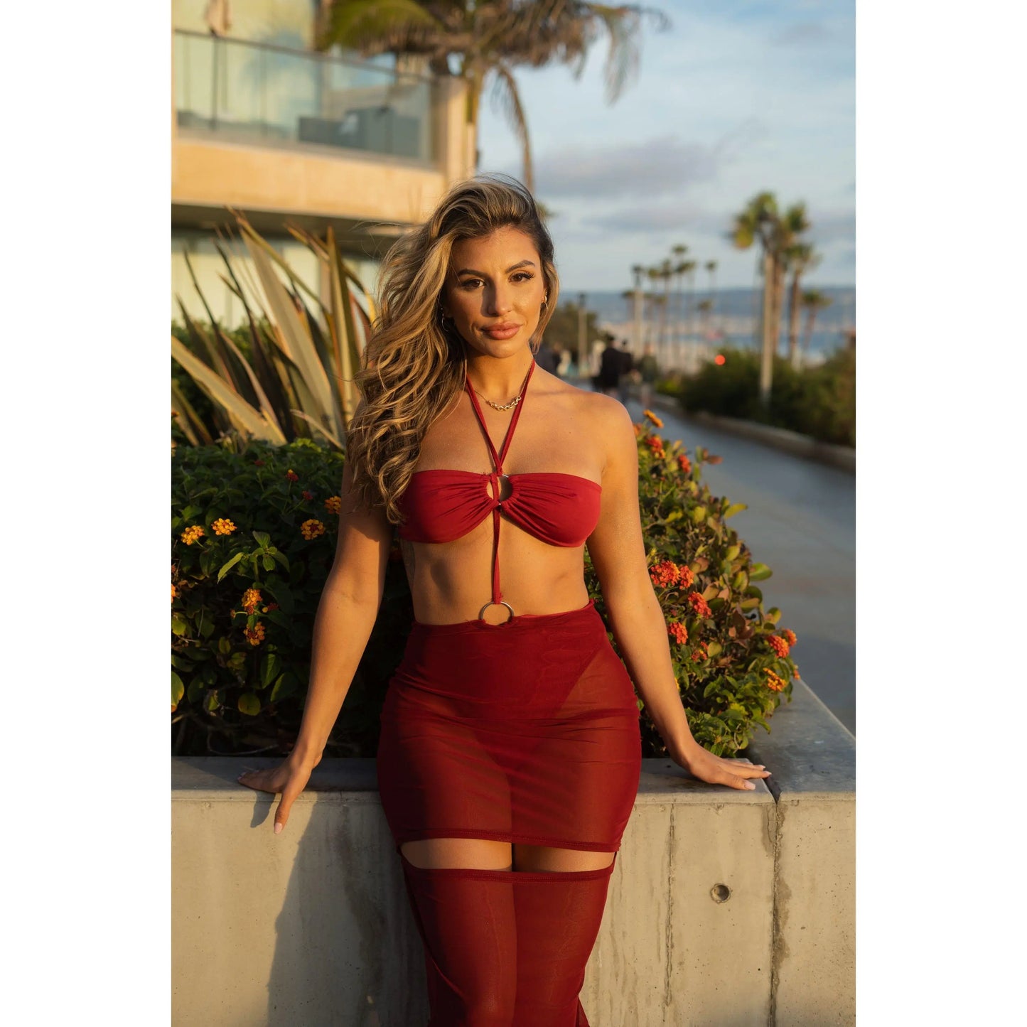 Rowan in Ruby Red Beach Maxi Dress