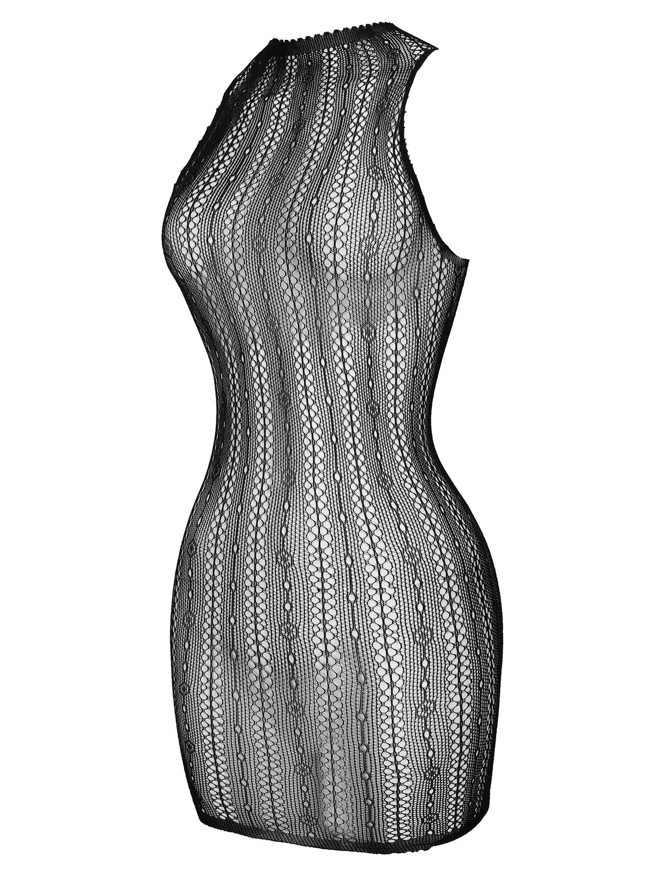 Women'S Plain Hollow Out Sheer Bodycon Knit Cover up Dress, Sexy Casual Comfy Mock Neck Sleeveless Cover up Dress for Beach Vacation Holiday, Ladies Summer Swimwear, Swimsuit Cover Up, Clothing