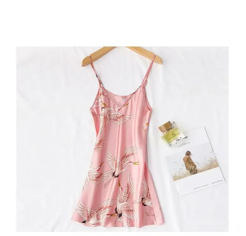 Kyoto Crane Satin Robe Set