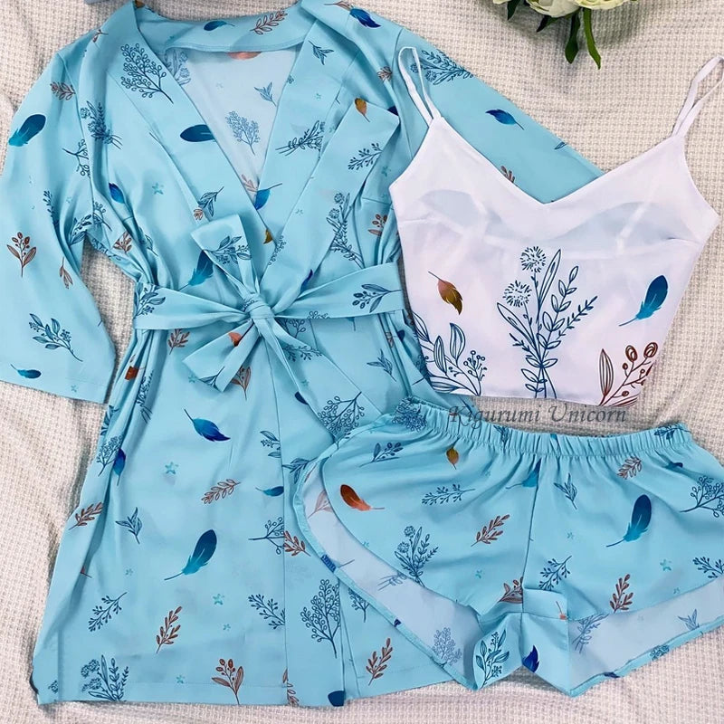 طقم استرخاء Modesta Vogue Lavelle من الساتان - مجموعة من 3 قطع