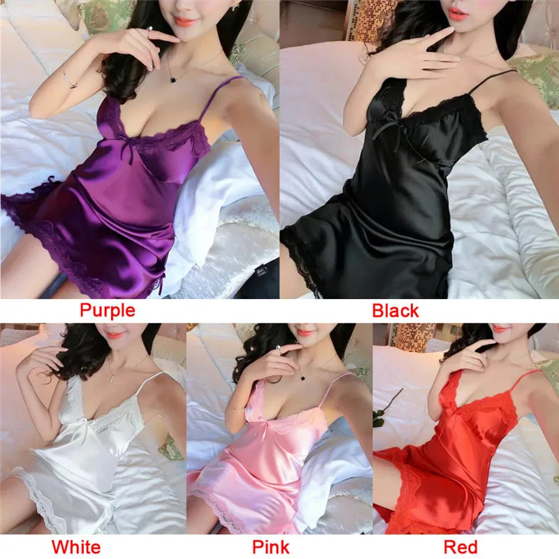 Celeste Satin Lace Slip Nightdress