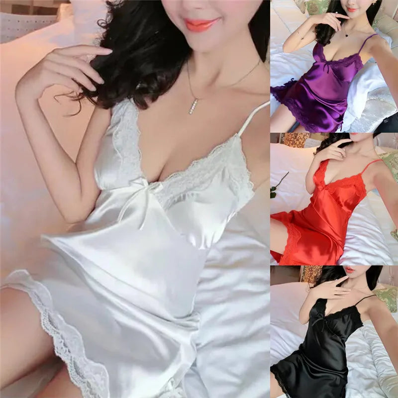 Celeste Satin Lace Slip Nightdress