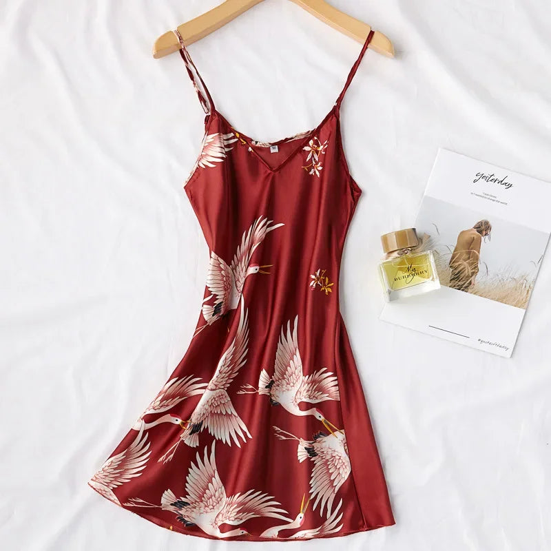 Kyoto Crane Satin Robe Set