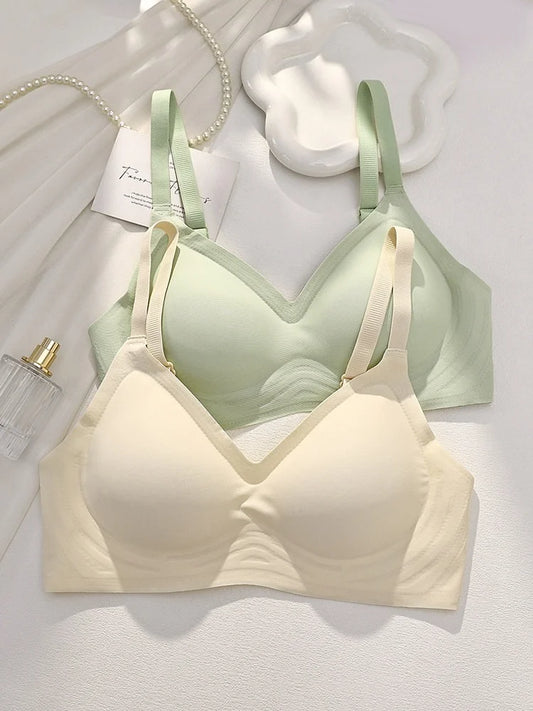 Women’s Seamless Push-Up Bra Set – Soft Wireless Comfort Bra & Panty Set with Adjustable Straps