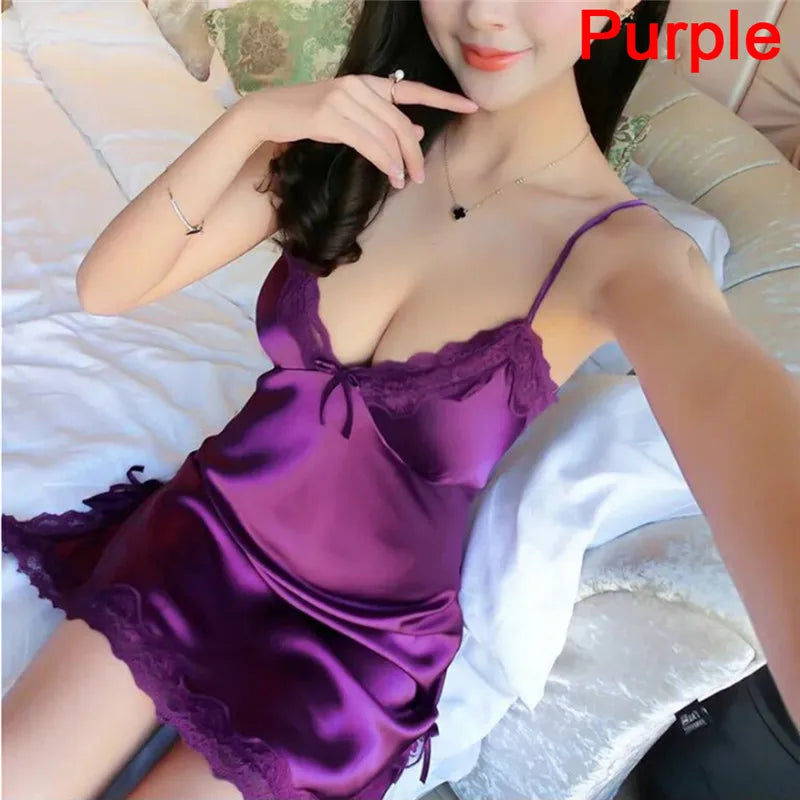 Celeste Satin Lace Slip Nightdress