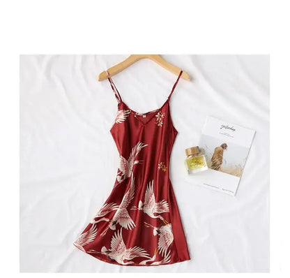 Kyoto Crane Satin Robe Set