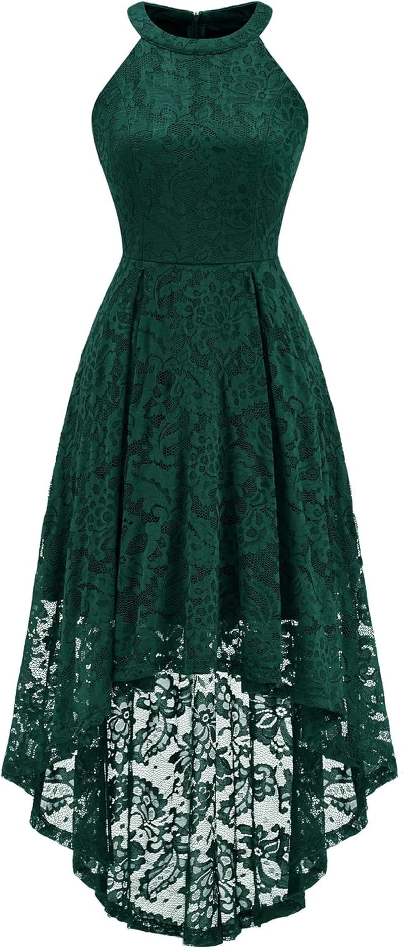 Women Halter Lace Wedding Guest Dress Hi-Lo Cocktail Party Bridesmaid Formal Dresses