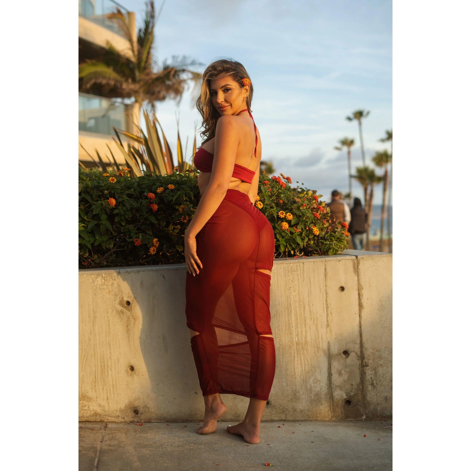 Rowan in Ruby Red Beach Maxi Dress
