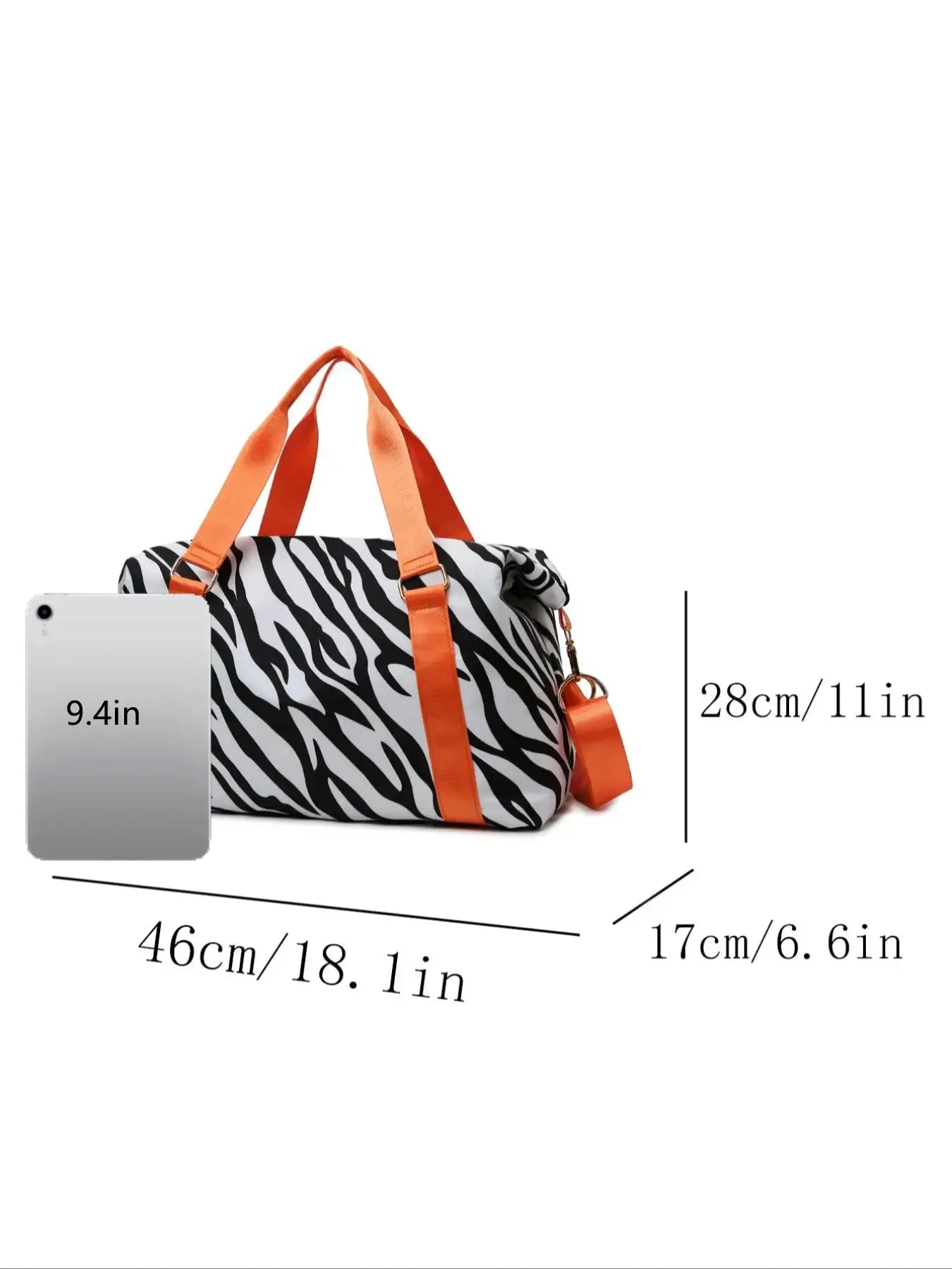 Summer 2024 Leopard Pattern Large Capacity Zipper Travel Duffle Bag, Waterproof Oxford Cloth Shoulder Bag, Unisex Dry and Wet Separation Handbag