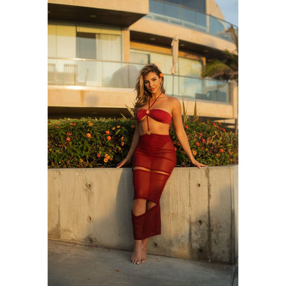 Rowan in Ruby Red Beach Maxi Dress